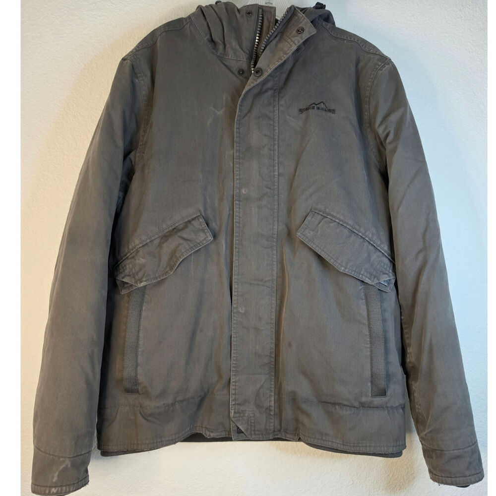 Vintage Charcoal-grey Eddie Bauer North Slope Hooded Coat Down Filled Snowboard